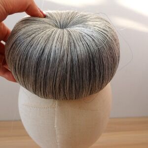 Vintage Bun Hairpiece Womens Salt Pepper Gray Ballet Chignon Updo Extention MODU